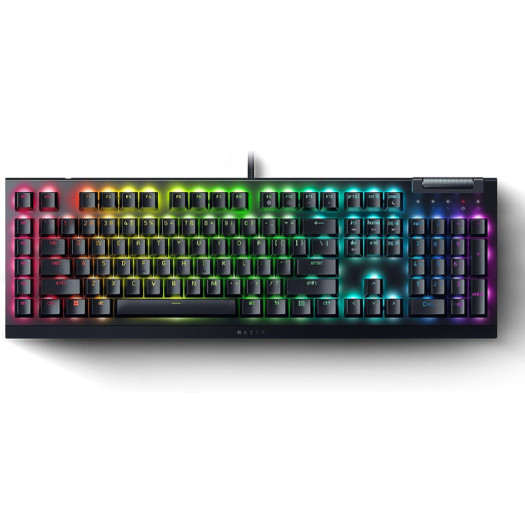Razer BlackWidow V4 X - Mechanical Gaming Keyboard: Green Switches Linear & Silent - 6 Dedicated Macro Keys - Chroma RGB - Doubleshot ABS Keycaps - Media Controls - Sound Dampening & Stabilizers
